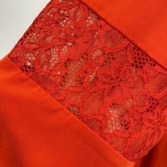 Altar'd State Orange Lace Bell Sleeves Scoop Neck Cotton Small Sheath Dress NWT - Picture 9 of 11